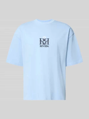T-shirt z Wyhaftowane logo i Okrągły dekolt REVIEW