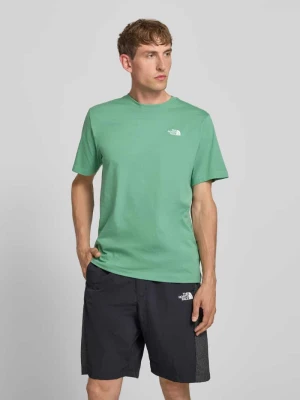 T-shirt z Wyhaftowane logo i Okrągły dekolt The North Face Zielony