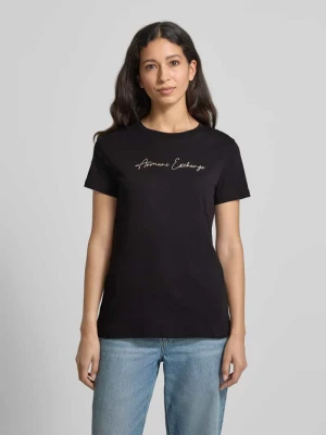 T-shirt z wyhaftowanym logo Armani Exchange