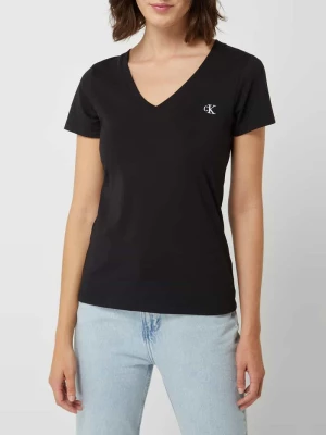 T-shirt z wyhaftowanym logo Calvin Klein Jeans