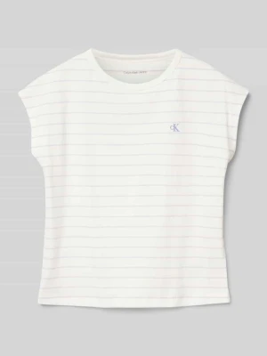 T-shirt z wyhaftowanym logo Calvin Klein Jeans