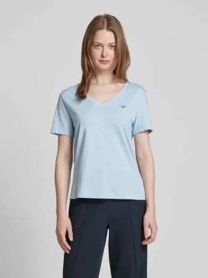 T-shirt z wyhaftowanym logo Gant