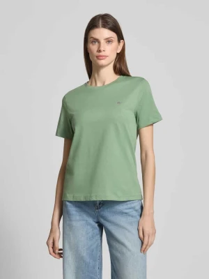 T-shirt z wyhaftowanym logo Gant