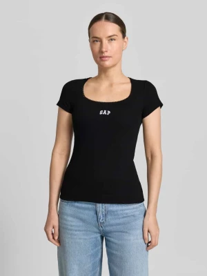 Zdjęcie produktu t-shirt z wyhaftowanym logo GAP Czarny