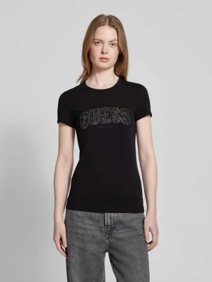 T-shirt z wyhaftowanym logo Guess