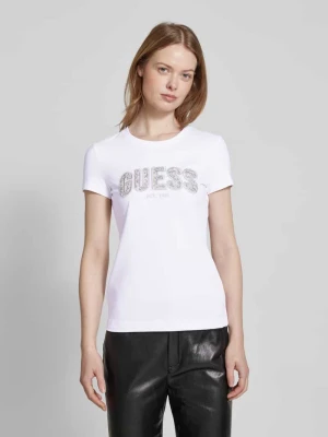 T-shirt z wyhaftowanym logo Guess