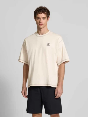 T-shirt z wyhaftowanym logo i okrągłym dekoltem adidas Originals