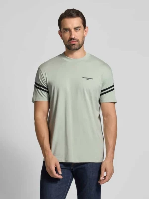 T-shirt z wyhaftowanym logo i okrągłym dekoltem Armani Exchange