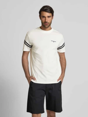T-shirt z wyhaftowanym logo i okrągłym dekoltem Armani Exchange