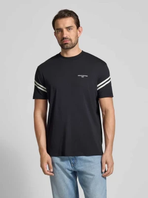 T-shirt z wyhaftowanym logo i okrągłym dekoltem Armani Exchange