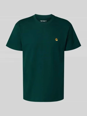 T-shirt z wyhaftowanym logo i okrągłym dekoltem Carhartt Work In Progress