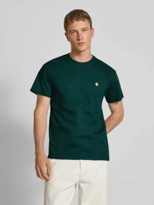 T-shirt z wyhaftowanym logo i okrągłym dekoltem Carhartt Work In Progress
