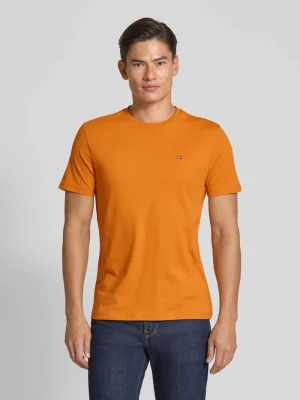 T-shirt z wyhaftowanym logo i okrągłym dekoltem Napapijri