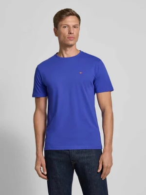T-shirt z wyhaftowanym logo i okrągłym dekoltem Napapijri