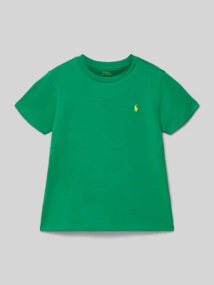 T-shirt z wyhaftowanym logo i okrągłym dekoltem Polo Ralph Lauren Kids