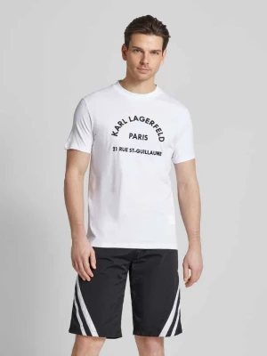 T-shirt z wyhaftowanym logo Karl Lagerfeld