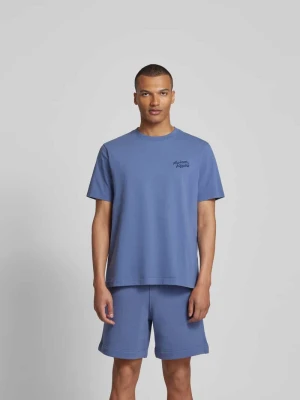 T-shirt z wyhaftowanym logo Maison Kitsuné Królewski niebieski