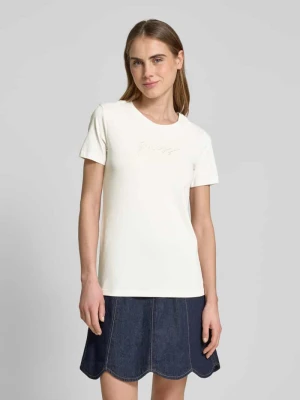 T-shirt z wyhaftowanym logo model ‘LUCIA’ Guess