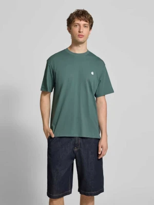 t-shirt z wyhaftowanym logo model 'Madison' Carhartt WIP Limonkowy
