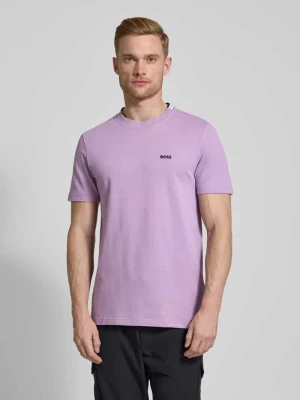 T-shirt o kroju regular fit z wyhaftowanym logo model ‘TADDY’ BOSS Green