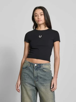 T-shirt z wyhaftowanym logo REVIEW