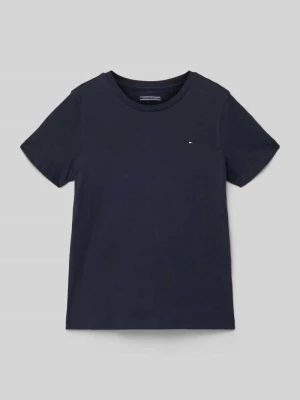 T-shirt z wyhaftowanym logo Tommy Hilfiger Granatowy