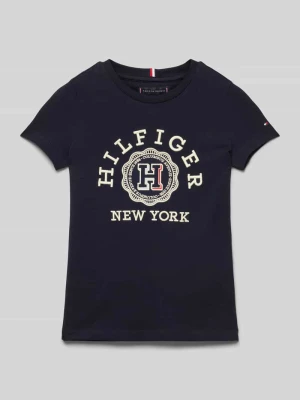 T-shirt z wyhaftowanym logo Tommy Hilfiger Kids