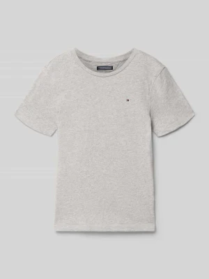 T-shirt z wyhaftowanym logo Tommy Hilfiger Średnioszary melanż