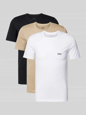 T-shirt z wyhaftowanym logo w zestawie 3 szt. Boss
