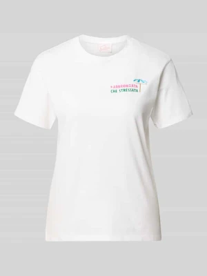 t-shirt z wyhaftowanym motywem i napisem model 'EMILIE' MC2 Saint Barth