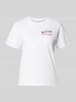 t-shirt z wyhaftowanym motywem i napisem model 'EMILIE' MC2 Saint Barth