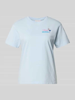 t-shirt z wyhaftowanym motywem i napisem model 'EMILIE' MC2 Saint Barth
