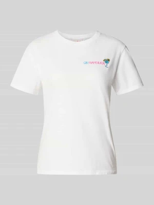 t-shirt z wyhaftowanym motywem i napisem model 'EMILIE' MC2 Saint Barth