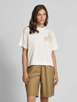 T-shirt z wyhaftowanym motywem Stefanel