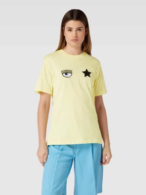 T-shirt z wyhaftowanym z motywem model ‘EYE STAR’ Chiara Ferragni