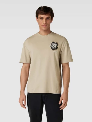 T-shirt z wyhaftowanym z motywem model ‘NIGHT FLOWER’ CK Calvin Klein