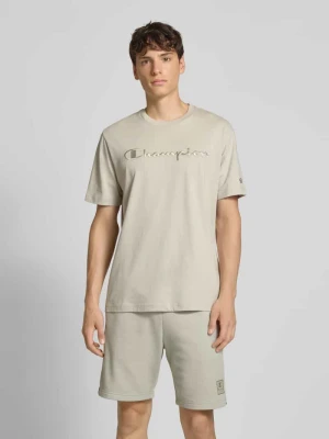T-shirt z wyhaftowanymi logo i okrągłym dekoltem Champion