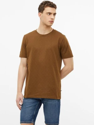 T-shirt z żakardową strukturą s.Oliver brązowy