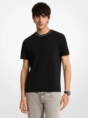 T-shirt z żakardowym logo Michael Kors CZARNY (Czarny)