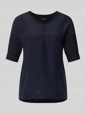 t-shirt z zakładką na rękawach i okrągłym dekoltem Marc Cain