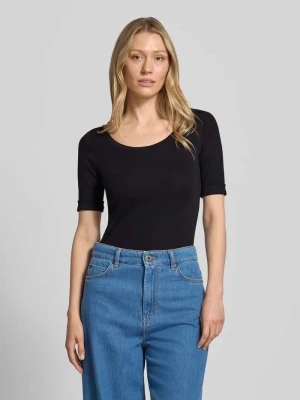 t-shirt z zakładką na rękawach i okrągłym dekoltem Marc Cain