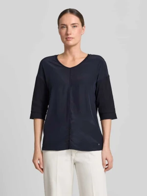 t-shirt z zakładką na rękawach i okrągłym dekoltem Marc Cain