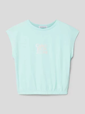 T-shirt z zaokrąglonym dołem model ‘GRADIENT’ Calvin Klein Jeans