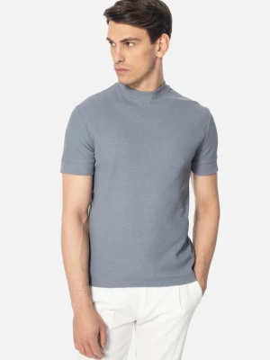 T SHIRT ZAUN NIEBIESKI Z BAWEŁNĄ Recman