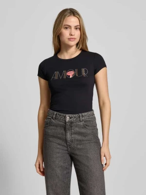 T-shirt zdobiony kamieniami Guess