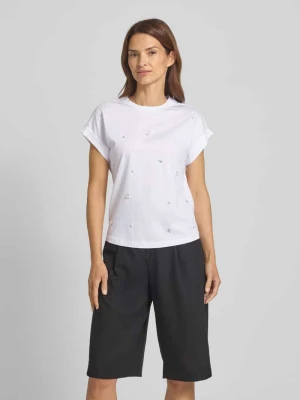T-shirt zdobiony kamieniami Zero