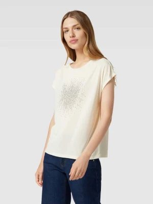 T-shirt zdobiony kamieniami Zero