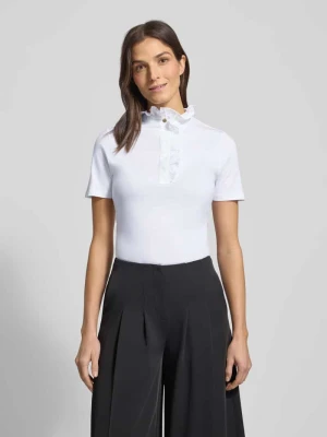 T-shirt ze stójką i falbanami Rich & Royal