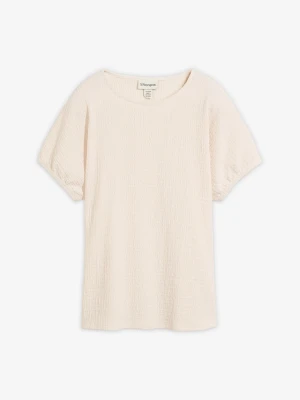 T-shirt ze strukturowanego materiału BonPrix biały