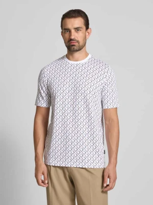 T-shirt ze wzorem na całej powierzchni i okrągłym dekoltem Bugatti
